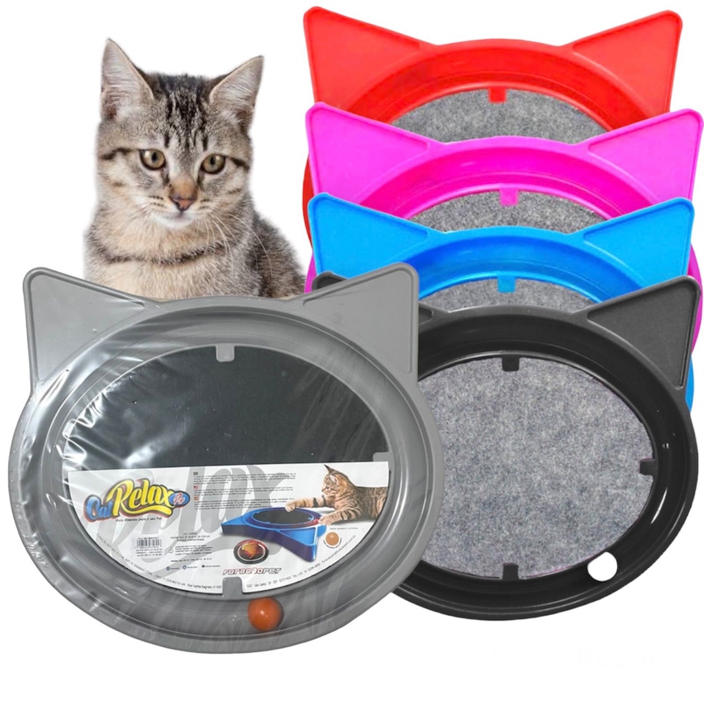 Arranhador Interativo Antiestresse para Gatos Cat Relax com Bolinha Varias Cores Furacão Pet