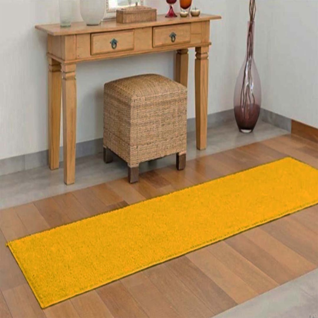 Tapete Para Sala Quarto Passadeira  66 x 2,30 Classic Amarelo Canario