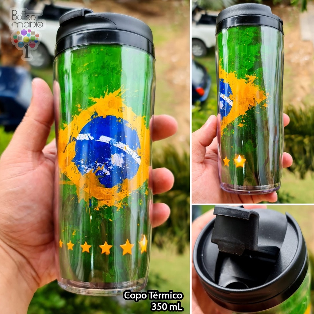 Copo Térmico Seleção Brasileira de Futebol 350mL (personalizado com nome) Brasil
