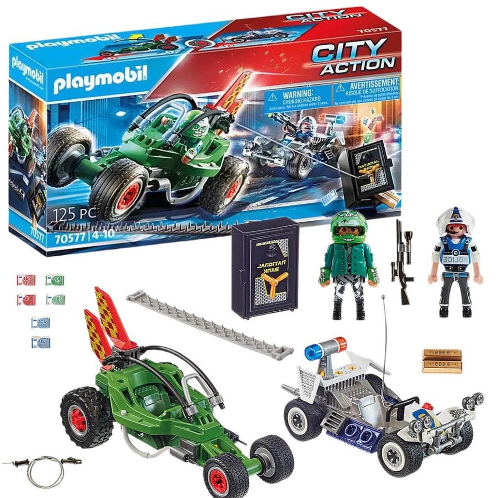 Playmobil Fuga Polícia Brinquedo Carrinho e Boneco I Antil