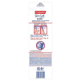 Escova Dental Colgate Slim Soft Black Macia Com 3 Unidades