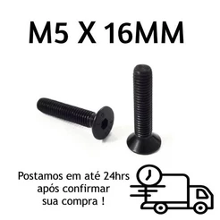 Parafuso Allen Cabeça Chata M5 X 16mm Oxidado Preto