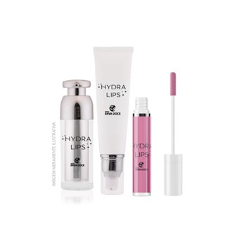 Kit Hydra Lips Gloss Rose Esfoliante, Serum e Gloss Volumizador