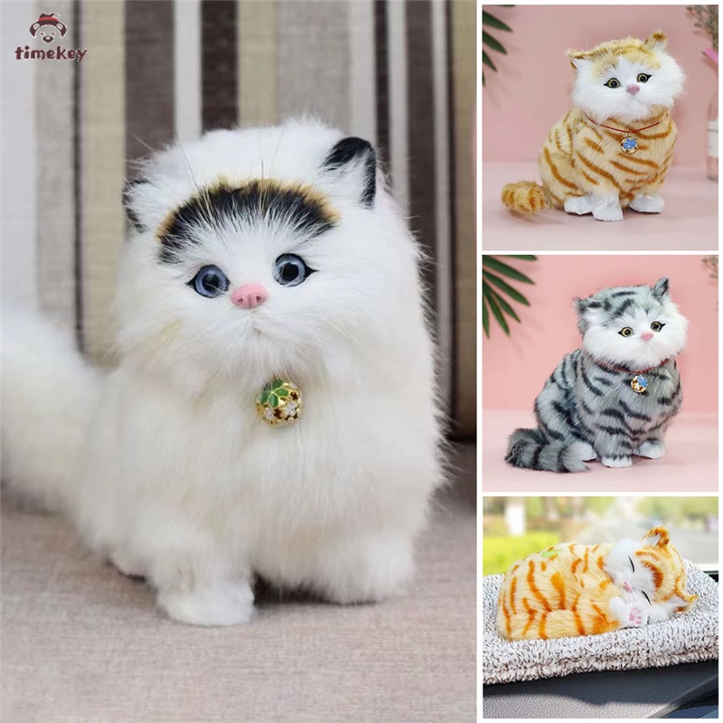 TK Simulação Mini Gato Fofo Pano Pelúcia Gatos Brinquedos Com Som