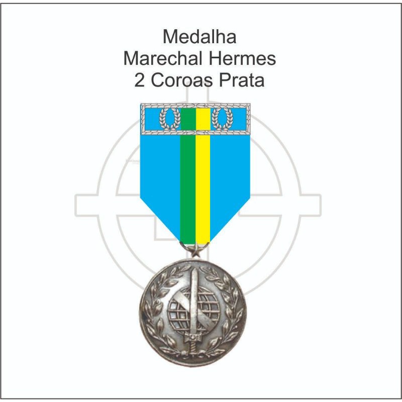 Medalha Marechal Hermes 2 Coroas Prata