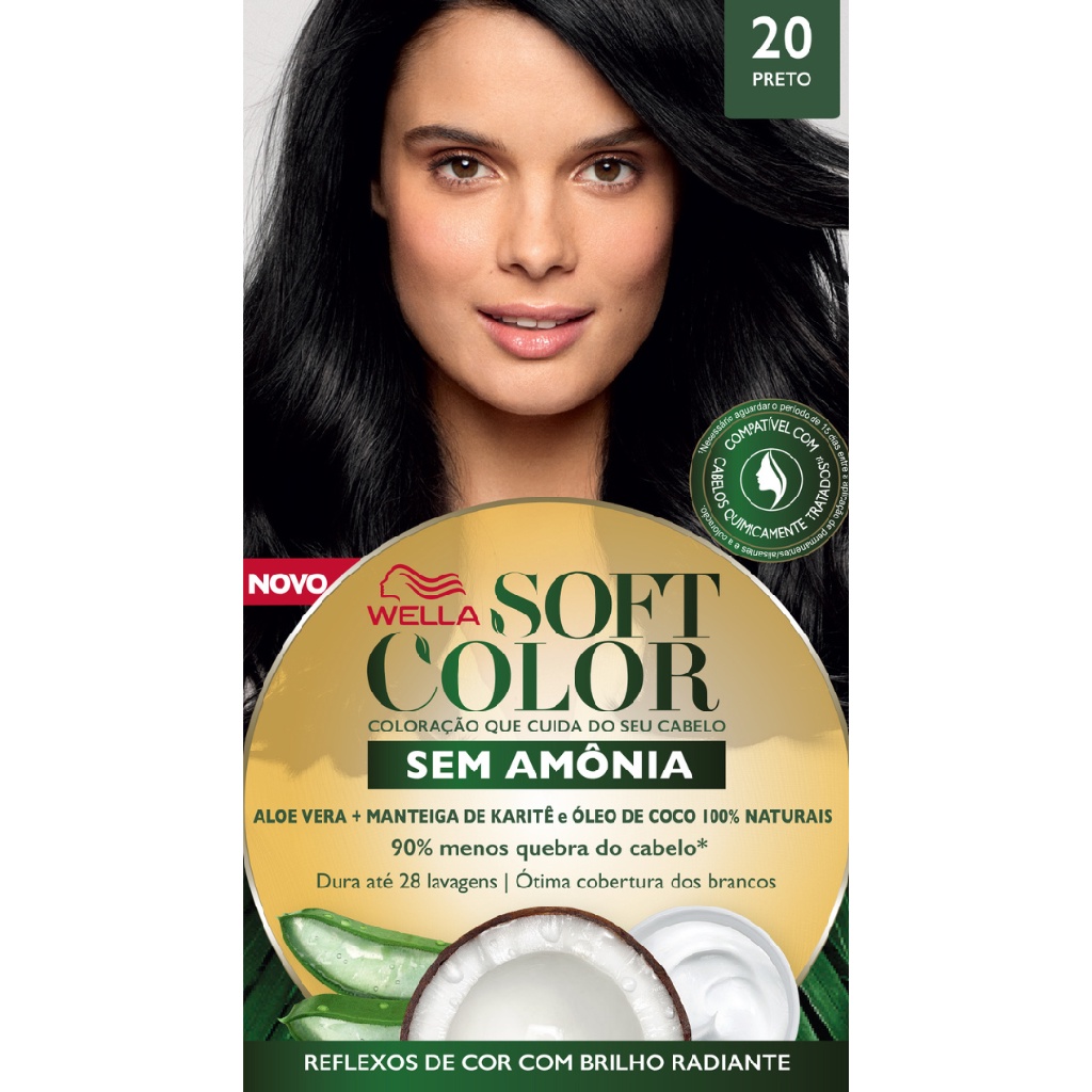 Tintura Para Cabelo Wella Soft Color 20 Preto Cobre Branco | Shopee Brasil