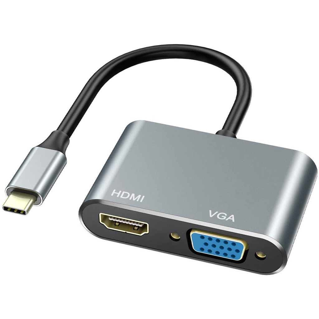 Adaptador VGA USB C Para 4K Compatível Com HDMI Tipo Hub S10 MacBook/Pro 2019/2018 Air LenovoYoga Dell XPS 13