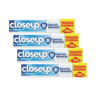 Kit 4 Cremes Dentais Closeup Menta Refrescante Dentes + Brancos 130g cada em Oferta na Shopee