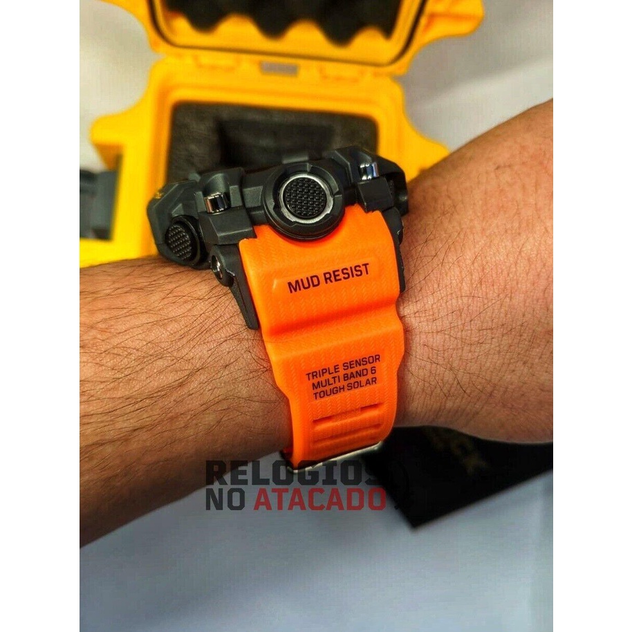 G-Shock mudmaster Laranja/preto- Linha Gold - Promo 3332