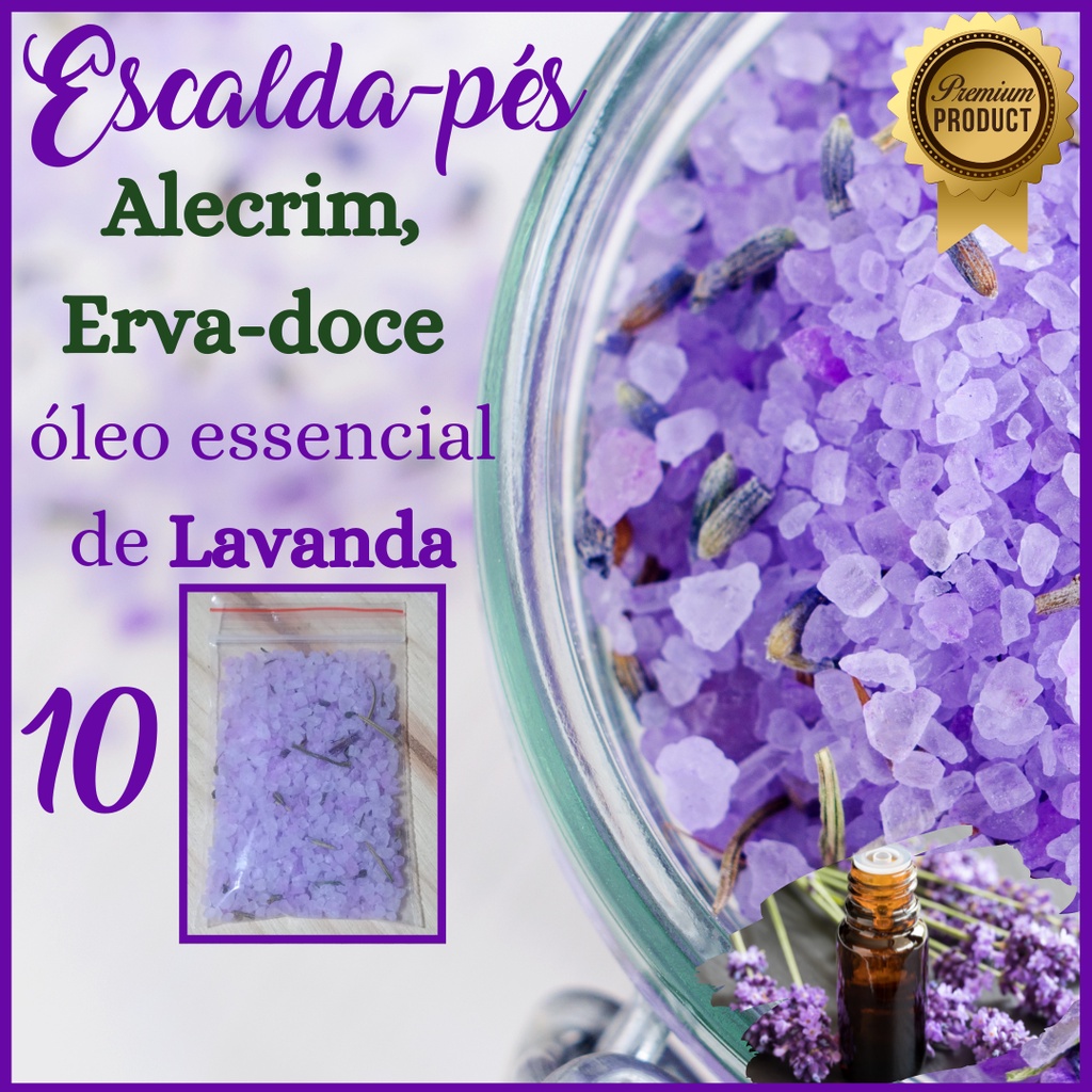 10 a 50 Escalda-pés Lavanda, Alecrim e Erva-doce - Lembrancinhas - Mimo clientes - Sem Etiqueta - Clean Natural