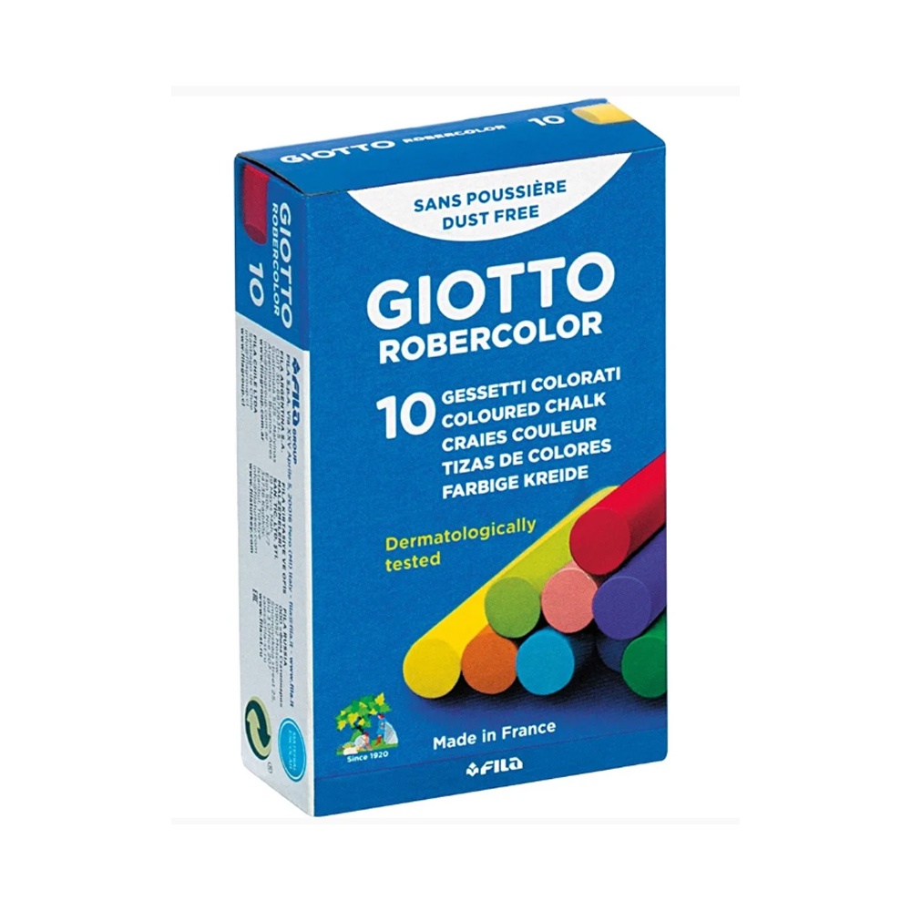 Giz Escolar Colorido Robercolor com 10 Unidades - Giotto em Oferta na Shopee