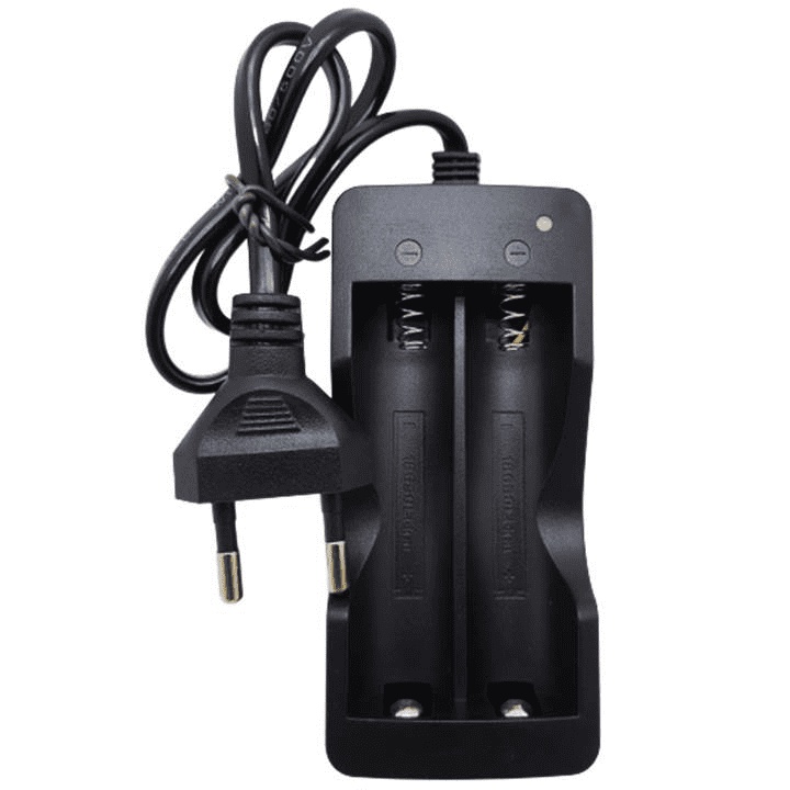 Carregador Duplo De Pilha E Bateria 4.2v Li-Ion 18650 Bivolt Para Lanternas Portátil CARREGAF
