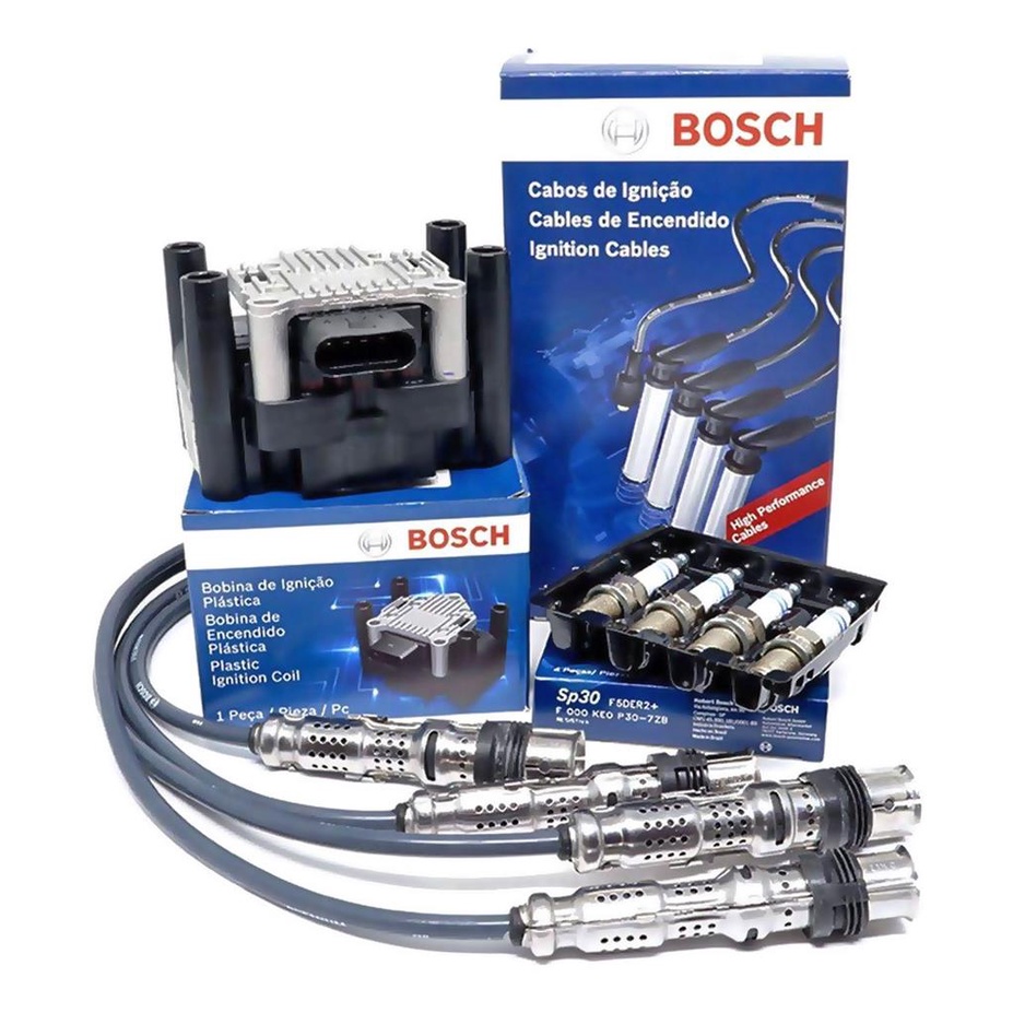 Kit Vela Cabo Bobina Ignição Gol G4 G5 Fox Spacefox Crossfox Voyage Saveiro 1.0 1.6 8v F00099C125 SP30 F000ZS0210