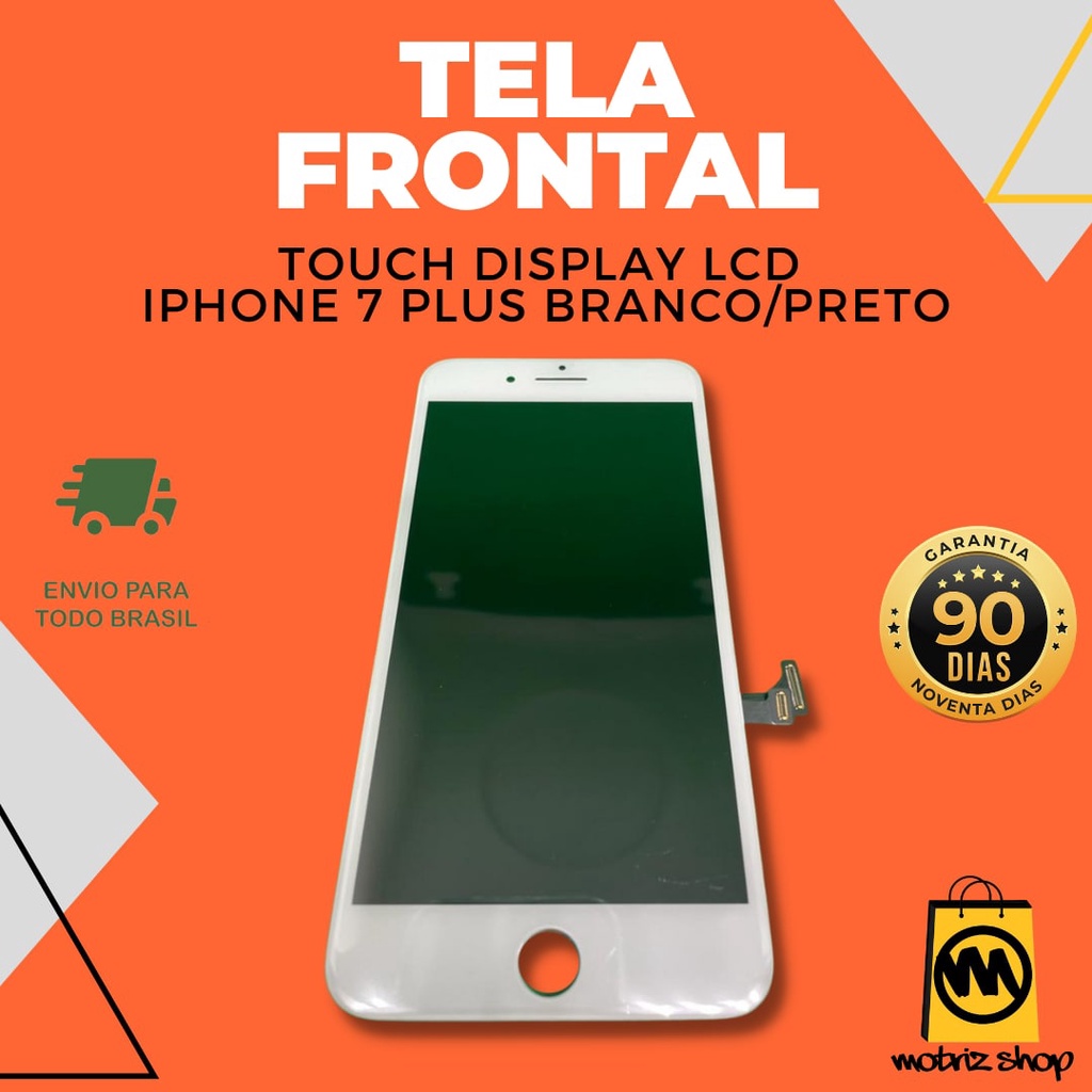 Tela frontal touch display LCD iphone 7 plus Branco e Preto