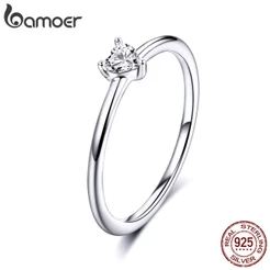 Bamoer Anel Feminino De Prata Esterlina 925 Com Jóia De Cristal Para Mulheres SCR498