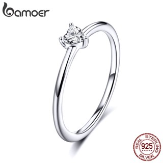 Bamoer Anel Feminino De Prata Esterlina 925 Com Jóia De Cristal Para Mulheres SCR498
