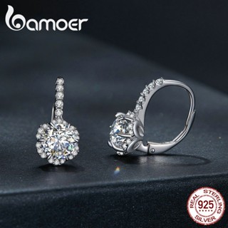 Bamoer 925 Prata 1 CT Clipes Orelha Moissanite D Cor VVS1 Premium Corte Fashion Joalheria Presente Para Mulheres