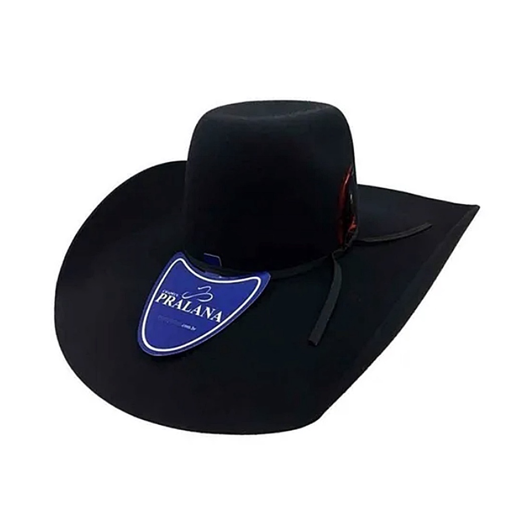 Chapéu Aba 13 Preto Pralana Biplay Champion Country Cowboy 22