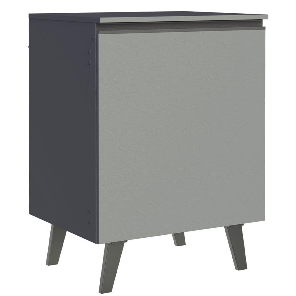 Balcão Armário de Cozinha 60 cm 1 Porta Com Pés Cinza Nice Madesa - Home & Living