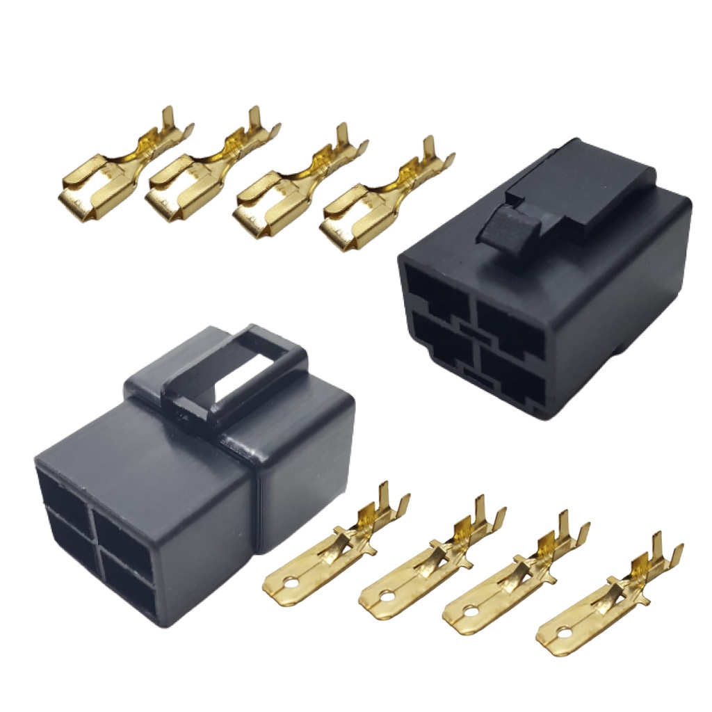 10 Conjunto Conector 4 Vias Com Terminais (Macho Fêmea) em Oferta na Shopee