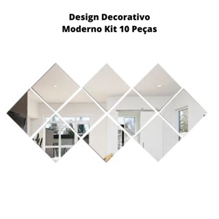 Espelho Grande Decorativo Kit 10 Pecas Sala Quarto Hall