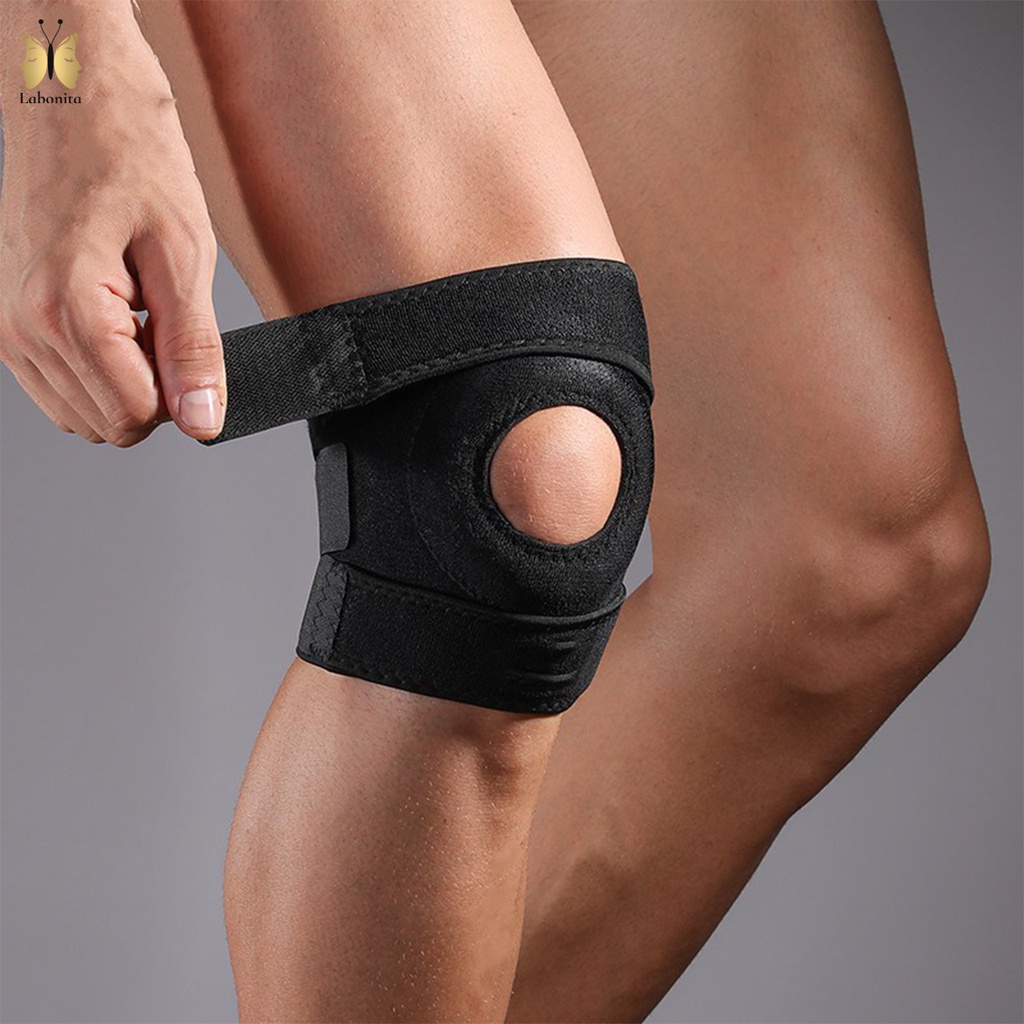 Joelheira Articulada Reforçada Ortopedica Neoprene Crossfit 3 Pontas Ajustável Preta