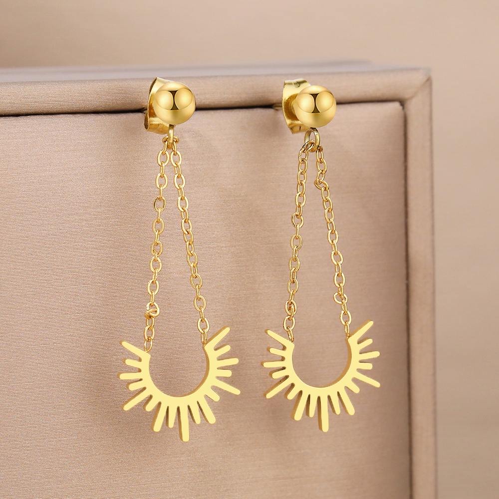 Brincos De Aço Inoxidável Sinos De Sol Tassel Pingentes Femininos Moda Requintados Para Mulheres Jóias Presentes De Festa De Casamento