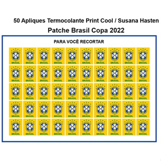 50 Apliques Patche Copa Tecido Termocolante Escudo CBF Brasil Copa Do Mundo Ref.: 911_327_Amarelo em Oferta na Shopee