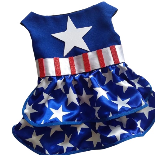 Vestido pet capita marvel capitão américa para gato e cachorro roupa pet herois marvel fantasia carnaval