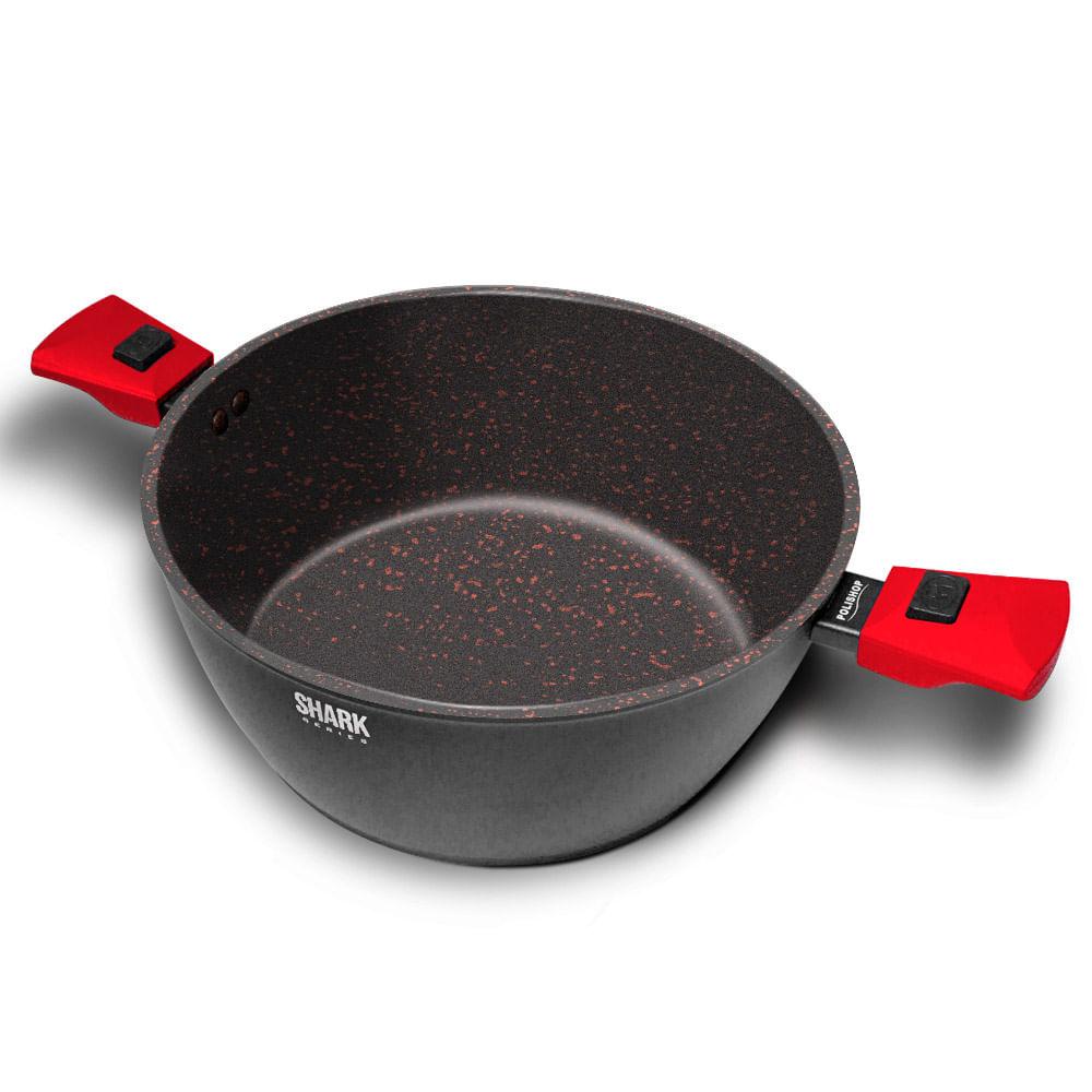 Panela Polishop Family Size 28cm Ichef Ultra Shark Series Vermelha em Oferta na Shopee