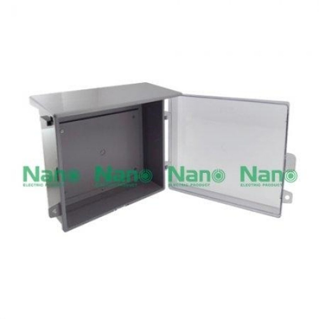 รูปสินค้า NANO Electric® NANO-102CG ตู้กันน้ำพลาสติก มีหลังคา ฝาใส ขนาด 11.50x13x6 นิ้ว (290 x 328 x 160 mm) สีเทา
