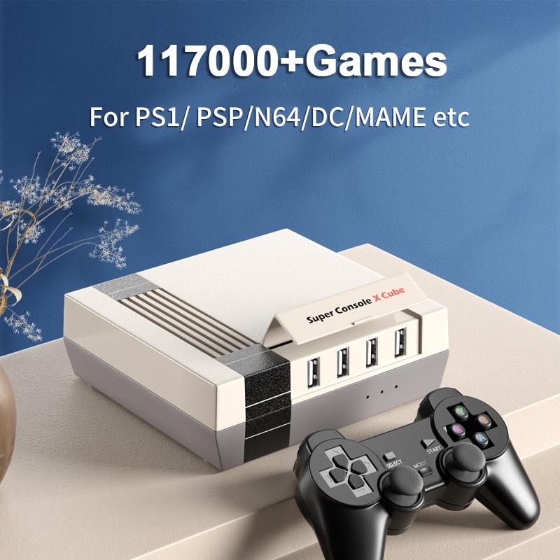 KinHank Super Console X3 Plus Retro Video Game Consoles Built-In 114000 Classic  Games 4K Output Mini Game Box For PSP/PS1/SNES - Escorrega o Preço