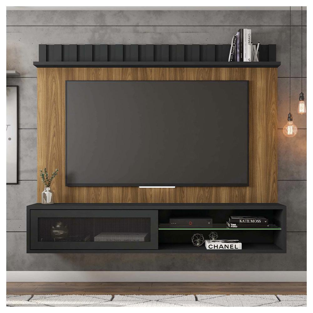 Painel Bancada  TV até 75 Polegadas Thunder Marrom Caemmun em Oferta na Shopee