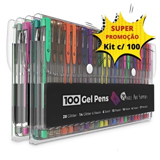 Canetas Glitter gel para pintura exclusivo kit com 100 ou 48 cores promoção