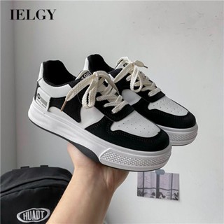 IELGY Sapatos Brancos Esportivos De Sola Grossa Estilo Simples Feminino