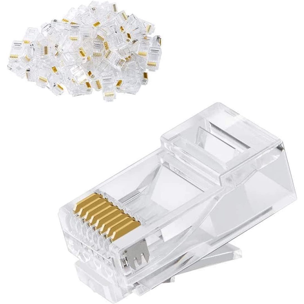 100pcs Plug Modular Conector Rj45 8x8 Cabo Rede Lan Pc