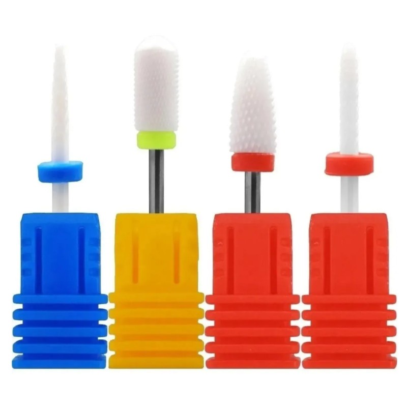 Kit 04 Brocas Cerâmica Acabamento Unha Nail Gel Manicure Barato Aleatório Lucky