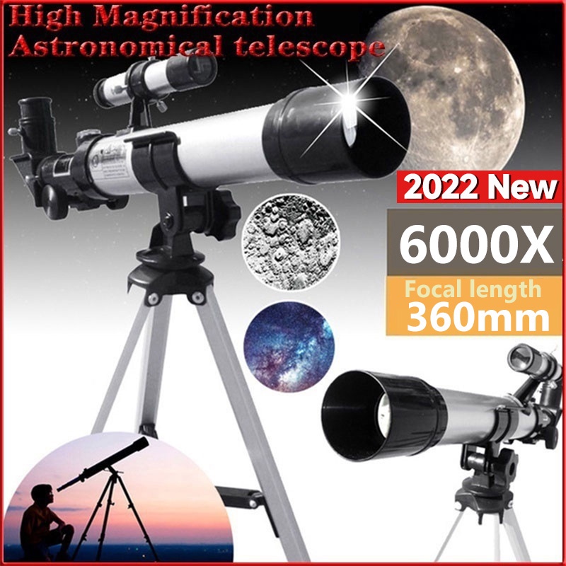 6000X profissional Telescópio Telescope astronomico Suporte Refrator de tripé ajustável luneta astronômica Monóculo