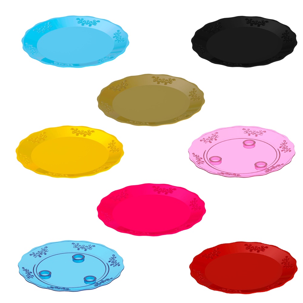 Bandeja Decorativa Redonda 32cm Várias Cores