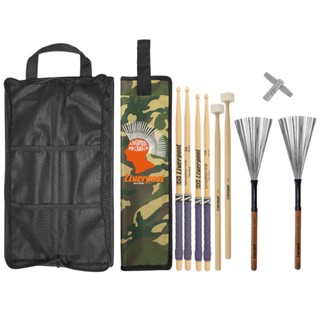Kit Bag e Set Baquetas Variadas Linha Profissional Liverpool