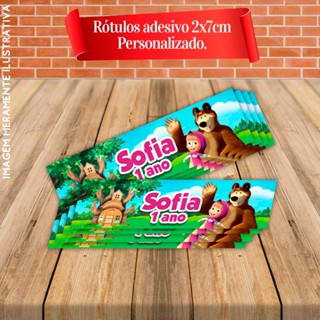30 Minis Rótulo adesivo Retangular 2x7cm Vários temas