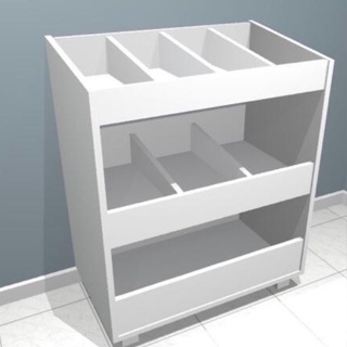 Baú Organizador De Brinquedos Quarto Infantil c\Divisórias Mdf Branco Enviado Montado em Oferta na Shopee