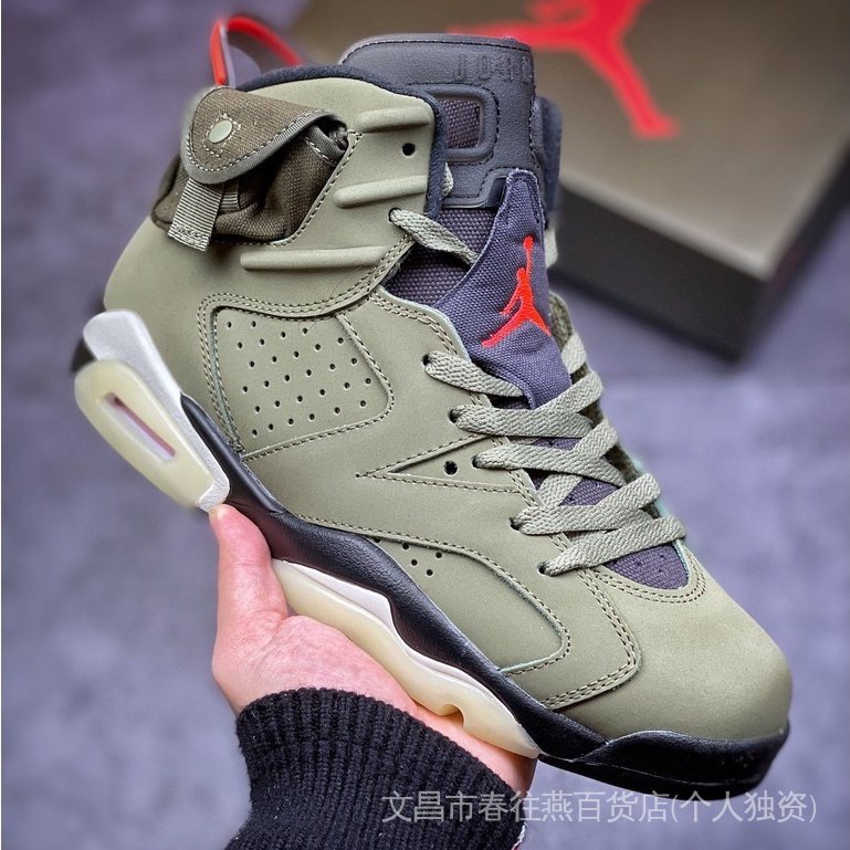 Travis Scott X Air Jordan 6 Medium Olive TS Verde Casual Sapatos
