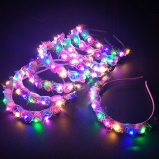 Tiara flores com luz de led