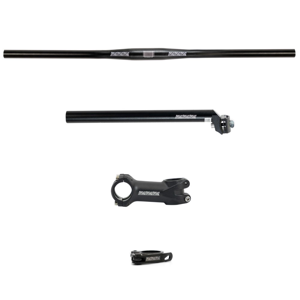Kit Xtime 4 Peças Guidão Reto 730mm Mesa Canote 27.2mm Mtb