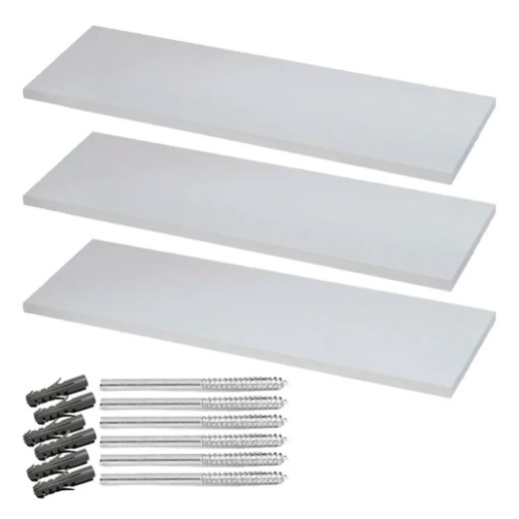 Kit 3 Prateleiras Retas 20 cm   P/ Decoração , Parede , Cozinha, Sala e Quarto