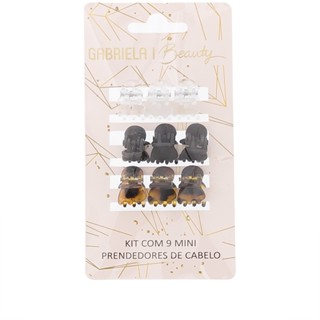 Kit Nove Mini Prendedores de Cabelo Gabriela Beauty Color