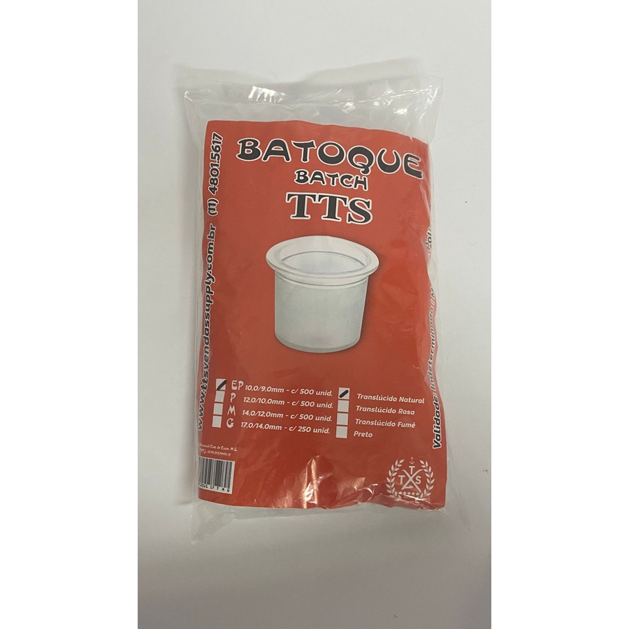 Batoque Transparente TTS com Base - 250 unidades Tattoo tatuagem