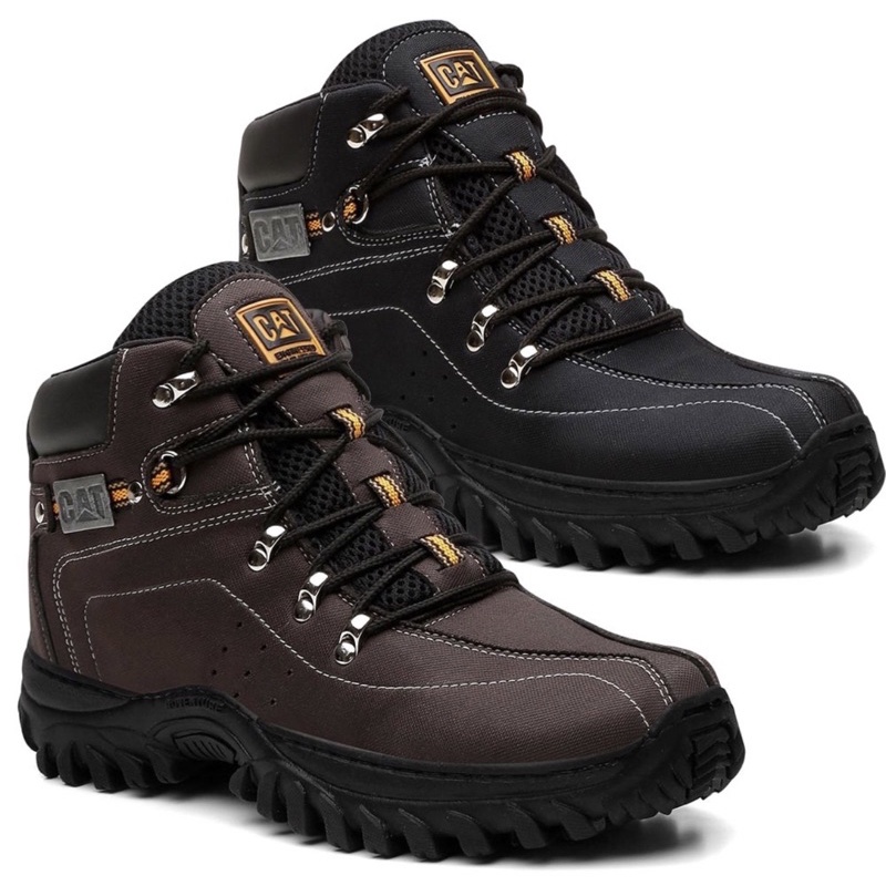Kit 2 Pares De Bota Masculina Casual Impermeável Costurado + Palmilha Confort