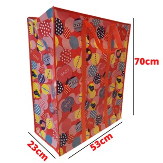 Bolsa Sacola de Feira Viagem Compras Sacoleira Gigante GG Sacolão Grande Impermeável Com Zíper Mudança 70x55x22 100L